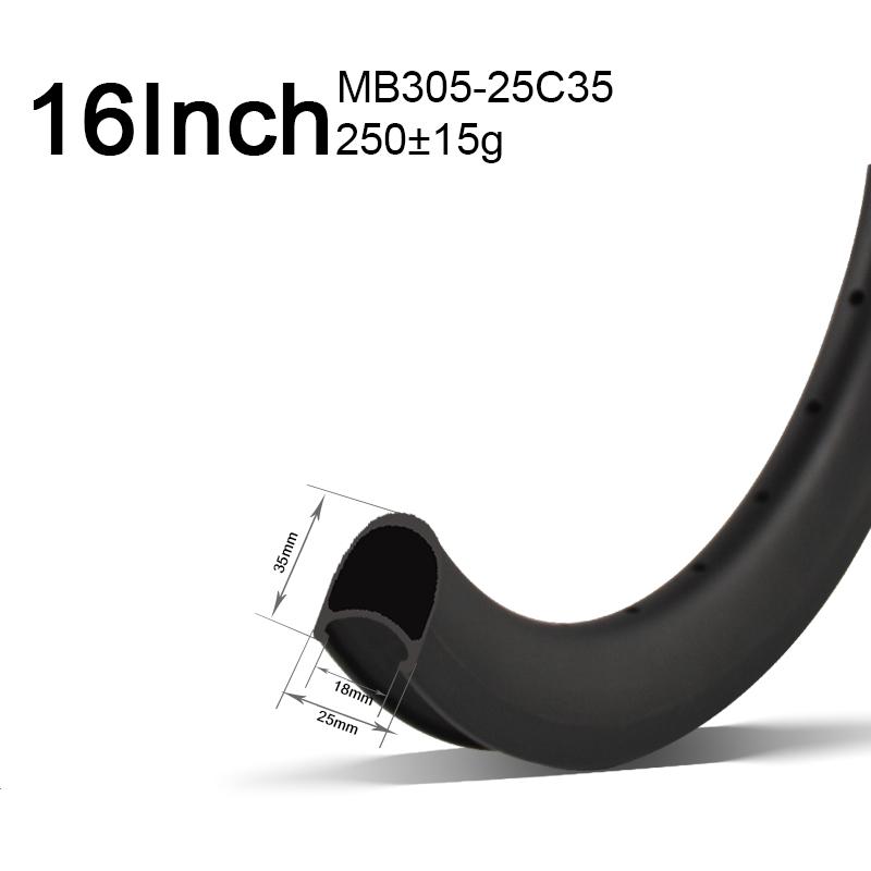 16in 25mm wide 35mm deep folding bike rims